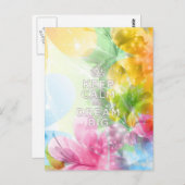 カッコいいトレンディー保素晴らし引用文「Calm and Dream Big ポストカード (正面/裏面)