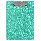 カッコいいトレンディー鮮やかネオン青グリッター クリップボード (正面)