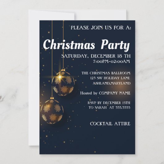 カッコいいトレンディー。美しいクリスマス招待状 招待状 (正面)