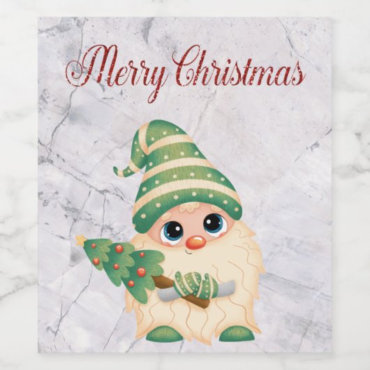 カッコいいトレンディー。美しいクリスマス ワインラベル (シングルラベル)