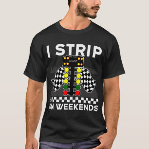 カッコいいドラッグレーシングアートメンズウーマン通りレーサーストリップ Tシャツ
