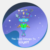 カッコいいノート学からキッズロ読ボット ラウンドシール (正面)