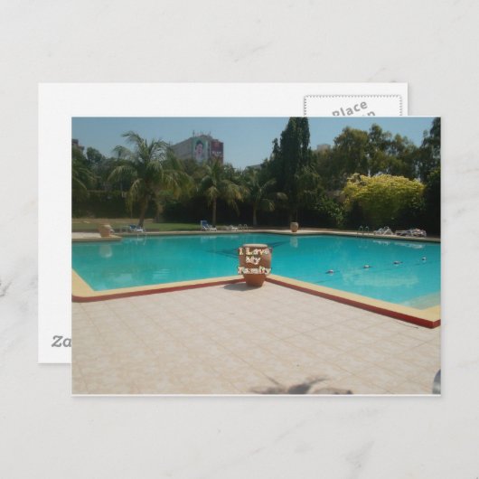 カッコいいハクナマタプールサイド私は私の家族を愛する.jpg ポストカード (正面/裏面)