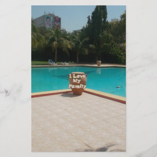 カッコいいハクナマタプールサイド私は私の家族を愛する.jpg 便箋 (正面)