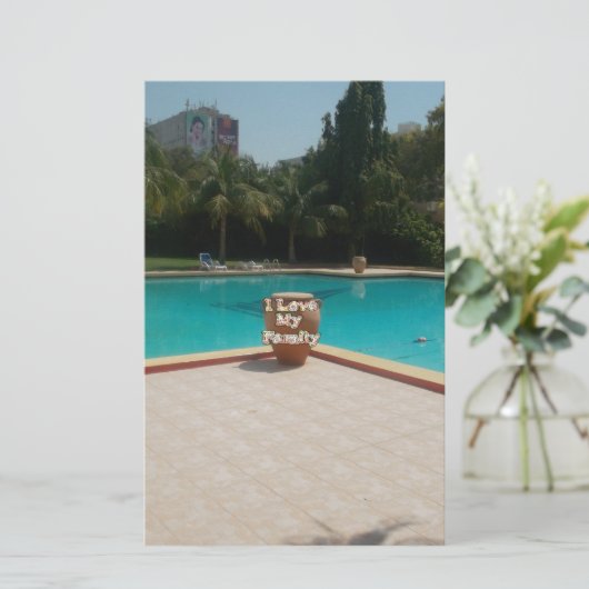 カッコいいハクナマタプールサイド私は私の家族を愛する.jpg 便箋 (スタンド正面)