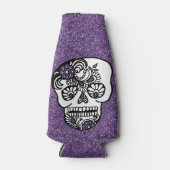 カッコいいハロウィーンデイオブザデッドグリッターシュガースカル ボトルクーラー (正面)