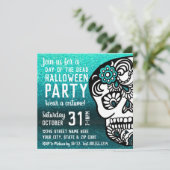 カッコいいハロウィーンデイオブザデッドグリッターシュガースカル 招待状 (スタンド正面)