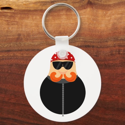 カッコいいバイクもしくは自転車に乗る人キーチェーン キーホルダー (正面)