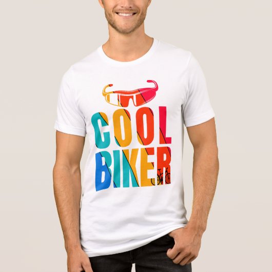 カッコいいバイクもしくは自転車に乗る人 トライブレンドＴシャツ (正面)