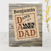 カッコいいパパのためのカスタムネームカード（西部劇風） カード (黄色い花)