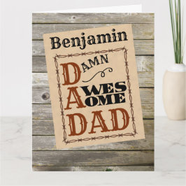 カッコいいパパのための西部風カスタム名札 カード