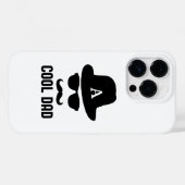 カッコいいパパ最高のパパEver白黒モノグラム Case-Mate iPhoneケース (裏面 (横))