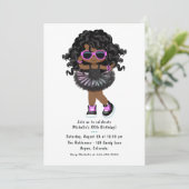 カッコいいヒップホップツチュガールラップのバースデーパーティー 招待状 (スタンド正面)