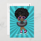 カッコいいヒップホップツツラップのガールバースデーパーティー ポストカード (正面/裏面)