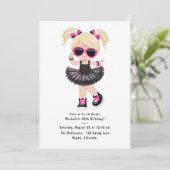 カッコいいヒップホップツツラップのガールバースデーパーティー 招待状 (スタンド正面)