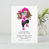 カッコいいヒップホップラップのガールバースデーパーティー 招待状 (スタンド正面)