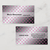 カッコいいピエレガントン輝くクとグレーの水玉模様 名刺 (正面/裏面)