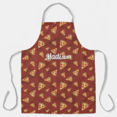 カッコいいピザのスライスヴィンテージ赤いパターンのパーソナライズ エプロン (正面)