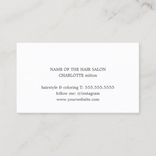 カッコいいフェイクシンプル金ゴールドはさみ美容師 名刺 (裏面)