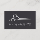 カッコいいフェイクシンプル銀シザー美容師 名刺 (正面)