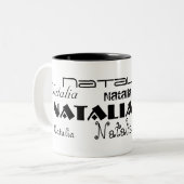 カッコいいフォント名パーソナライズされた ツートーンマグカップ (正面左)