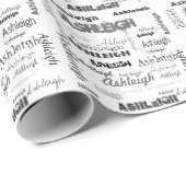 カッコいいフォント名パーソナライズされた ラッピングペーパー (ロールコーナー)