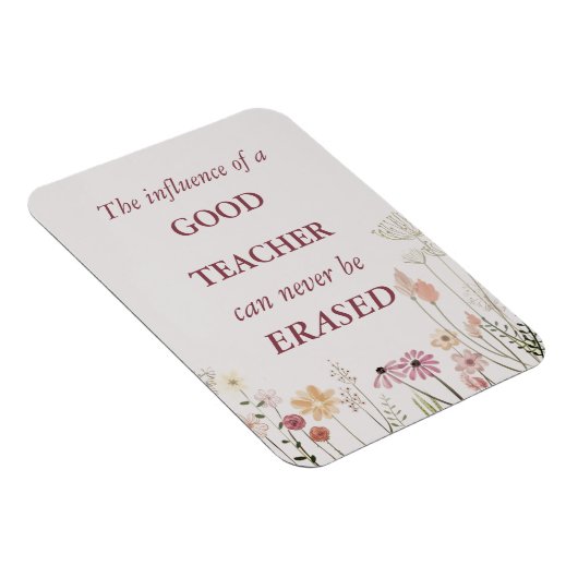 カッコいいフローラピンク先生引用文ありがとう マグネット (右側)