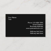 カッコいいブラックコア車の名刺 名刺 (裏面)