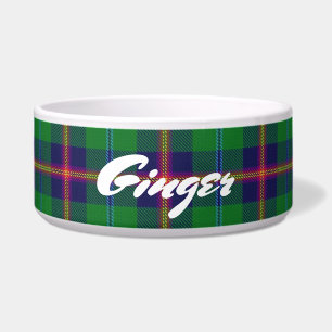 カッコいいペットスコットランドの一族の若者のタータンチェック ボウル
