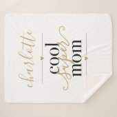 カッコいいマパーソナライズされたマの黒と金ゴールド  シェルパブランケット (正面(横))