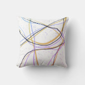 カッコいいミニマモダンリスト紫黄色美術 クッション (正面)