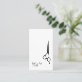 カッコいいミニマル白黒美容師 名刺 (スタンド正面)