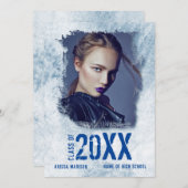 カッコいいモダングランジ両面写真青グラード 案内状 (正面/裏面)