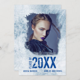 カッコいいモダングランジ両面写真青グラード 案内状