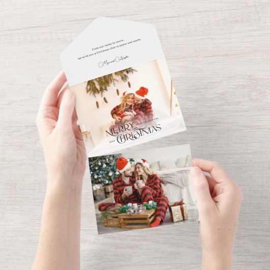 カッコいいモダンタイポグラフィ写真 オールインワン招待状 (貼ってはがせる)