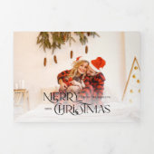 カッコいいモダンタイポグラフィ写真 三つ折りクリスマスカード (カバー)