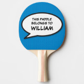 カッコいいモダンパーソナライズされたおもしろい吹き出し 卓球ラケット (正面)