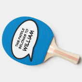 カッコいいモダンパーソナライズされたおもしろい吹き出し 卓球ラケット (横)