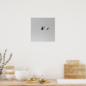 カッコいいモダンモダンB&Wバ飛んでいるードシンプルデザイン ポスター (キッチン)