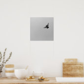 カッコいいモダンモダンB&Wバ飛んでいるードシンプルデザイン ポスター (キッチン)