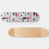 カッコいいモダン抽象芸術幾何学赤黒の子供 スケートボード (横)