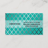 カッコいいモダン輝くティール（緑がかった色） 名刺 (裏面)