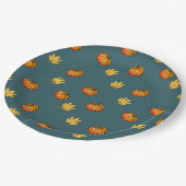 カッコいいモダン黄色のパンプキンパターン愛好家の単語 ペーパープレート (アングル)