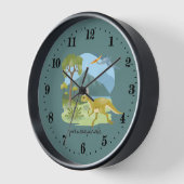 カッコいいユニセックス恐竜の大時計 壁時計 (傾斜)