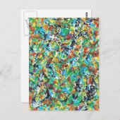 カッコいいユニークモダンフローラ花模様デザイン ポストカード (正面/裏面)