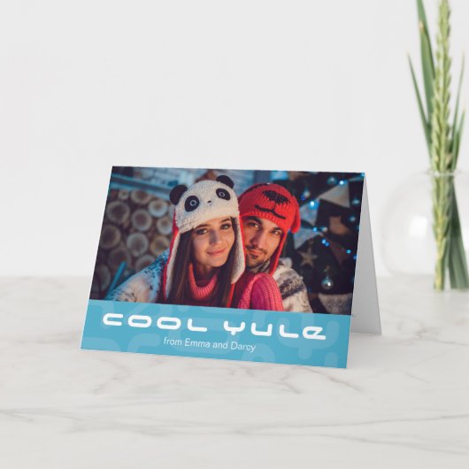 カッコいいユール（キリスト降誕祭）モダン原子のモダンクリスマス シーズンカード (正面)