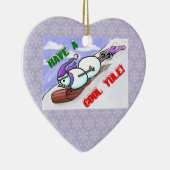 カッコいいユール（キリスト降誕祭）雪だるまオーナメント セラミックオーナメント (右)