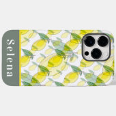 カッコいいレトロイエローブラックレモンパターン Case-Mate iPhoneケース (裏面 (横))