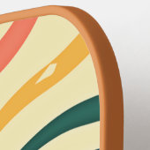 カッコいいレトロカラフルスワール名前をカスタムする電話番号 ピックルボールラケット (左詳細)