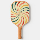 カッコいいレトロカラフルスワール名前をカスタムする電話番号 ピックルボールラケット (裏面)